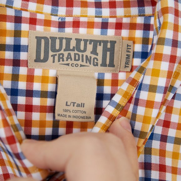 Duluth Trading Co Trim Fit Cotton Button Down Men's Large Tall - Picture 4 of 6